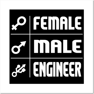 Femal Male Engineer Posters and Art